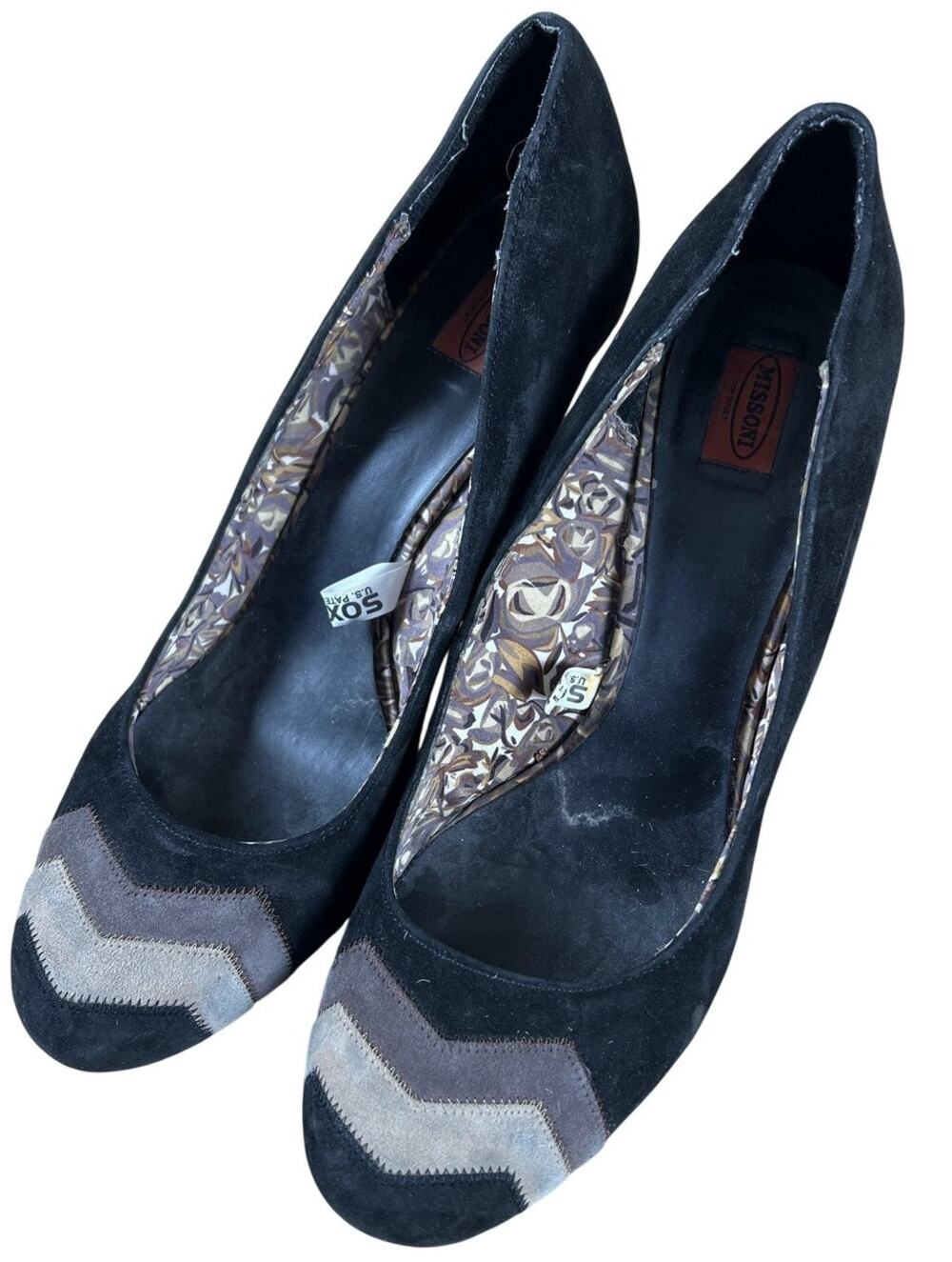 Missoni For Target Shoes Womens Size 5.5 Black Slip-On Suede Chevron Lined